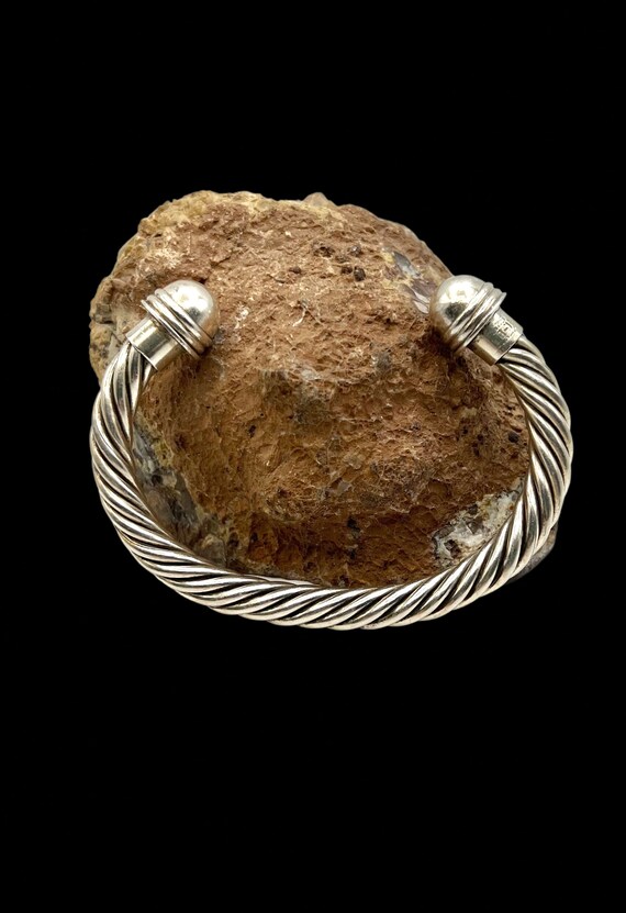 Vintage sterling mens cuff Gem