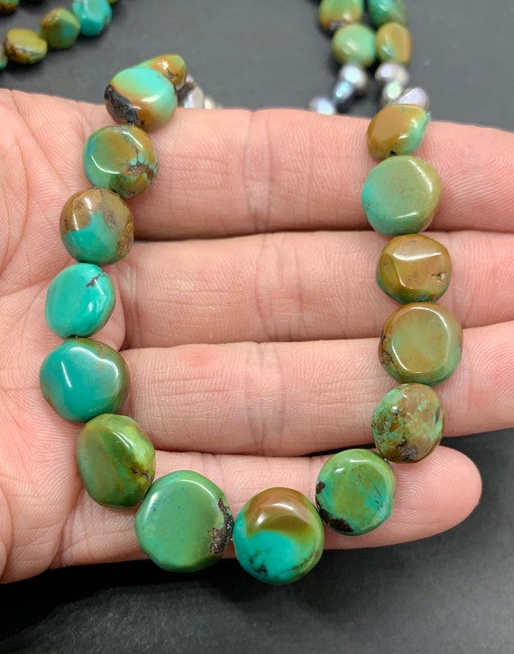 Handmade Sterling Silver Genuine Green Turquoise P