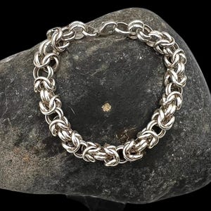 Heavy Sterling Silver Byzantine Chain Mens Womens Bracelet 8.25&quot;, Chain Bracelet, Byzantine Bracelet, Sterling Bracelet, Chain Bracelet
