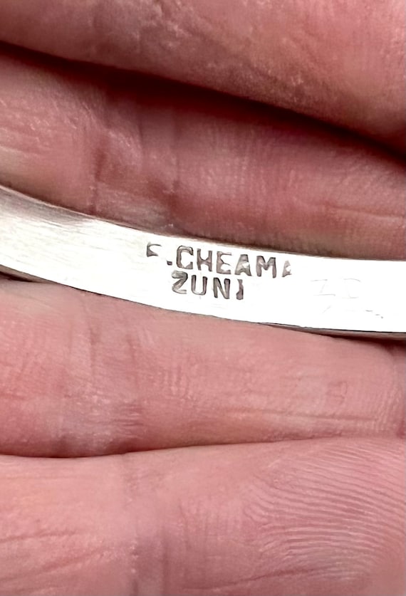 Rare Fabian Cheama Zuni Handmade Sterling Silver … - image 8