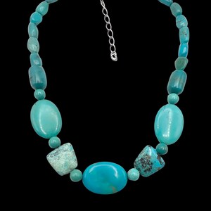 Jay King DTR Southwestern Sterling Silver Natural Turquoise Beaded Necklace, Southwestern Necklace, Turquoise Necklace, Jay King Necklace