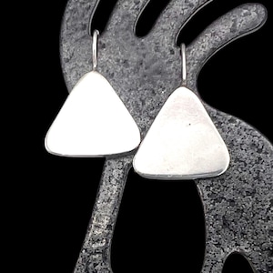 Brenda Schoenfeld Designer Mexico Sterling Silver Triangle Drop Earrings, Mexico Earrings, Designer Earrings, Drop Earrings