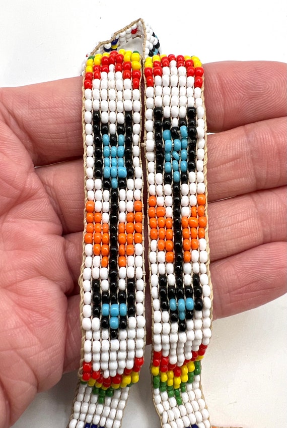 Antique Navajo Handmade Multicolored Seed Bead Th… - image 5
