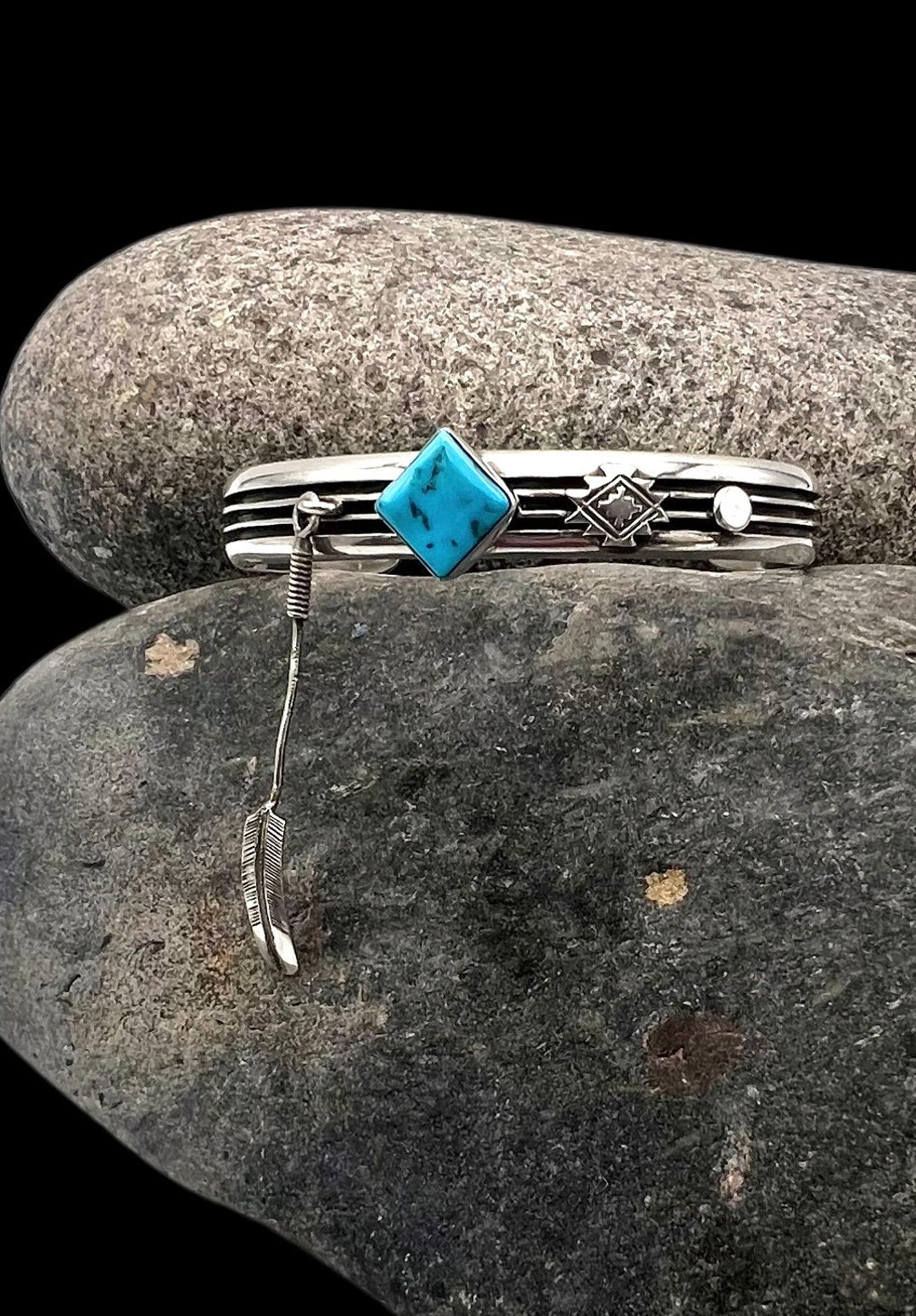Authentic Vintage Navajo Bracelet And Ring Set. HBY Harry B