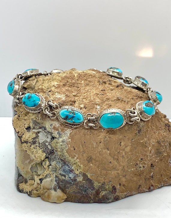 Vintage Southwestern Sterling Silver Natural Blue