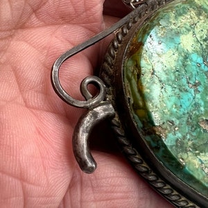 Vintage Navajo Handmade Sterling Silver Natural Turquoise Bolo Slide ...