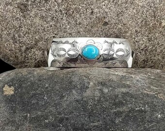 Leonard Paquin Zuni Sterling Silver Turquoise Hair Pin Pony  display picture 2