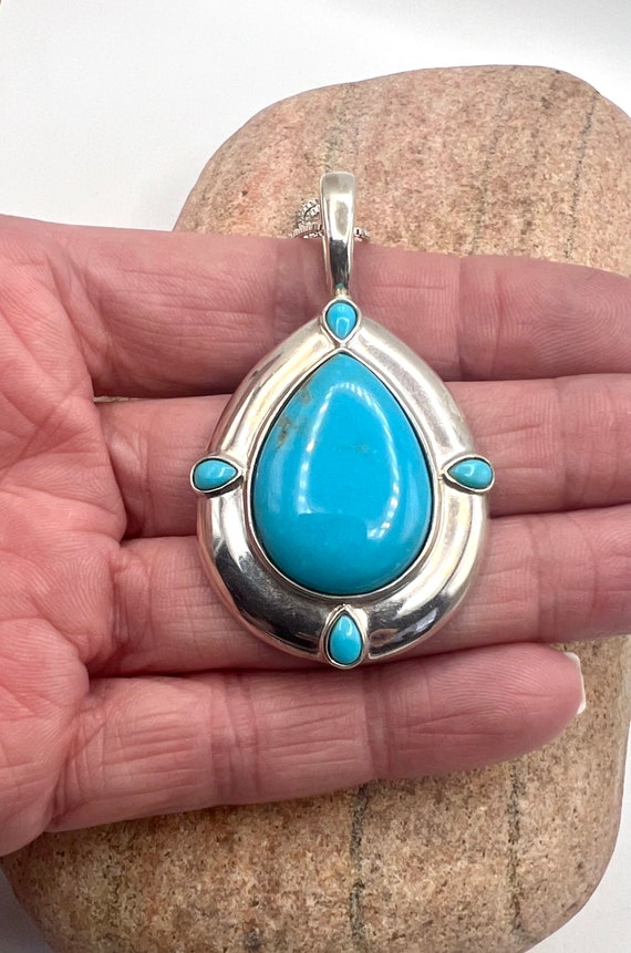 Carolyn Pollack Large Sterling Silver Natural Blu… - image 3