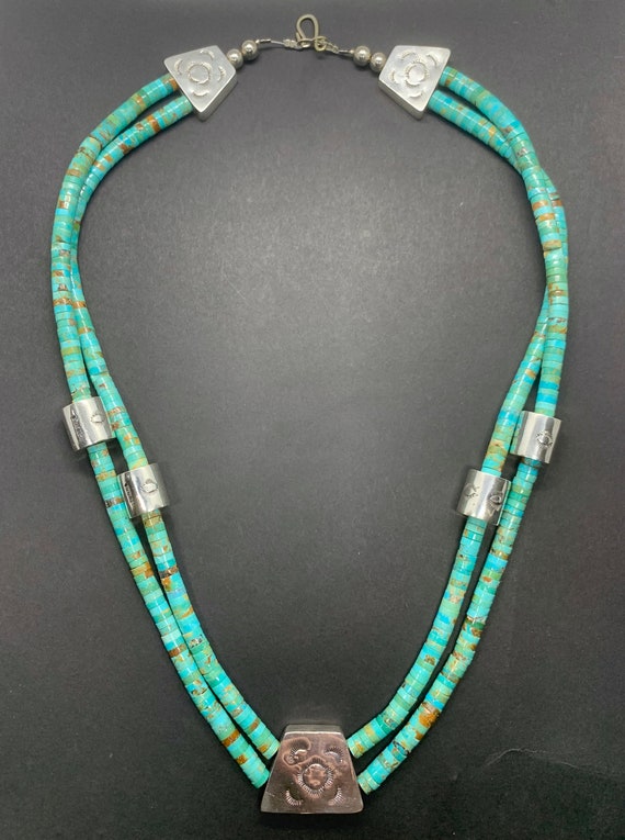Ray Adakai Signed Navajo Pearl Sterling Silver Tur