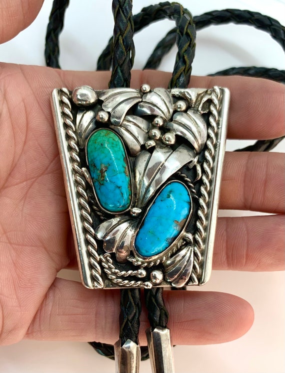 Tsosie Signed Navajo Sterling Silver Blue Turquois