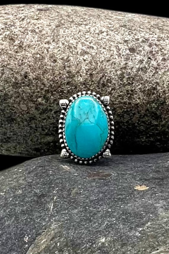 Navajo Handmade Sterling Silver Natural Blue Turqu