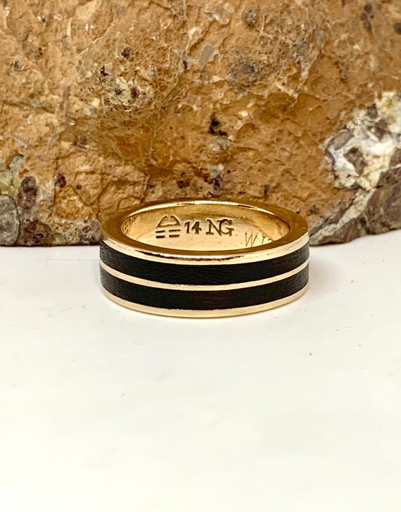 Nicholas Gambino White Hogan Signed Navajo 14k Yel