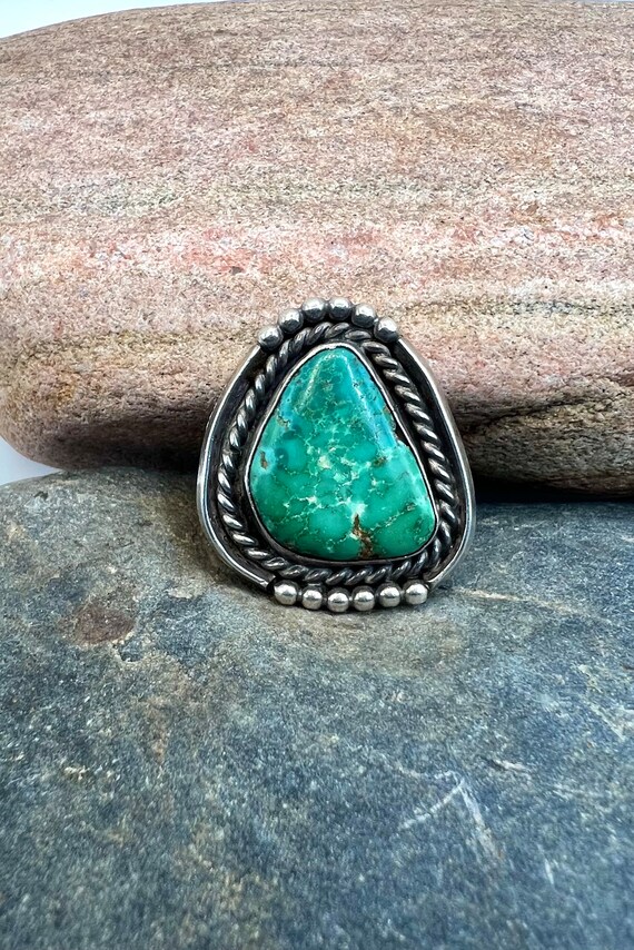 Vintage Large Navajo Handmade Sterling Silver Nat… - image 1