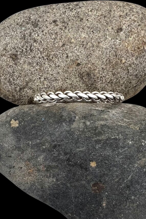 Mexico Handmade Sterling Silver Braided Cuff Brace