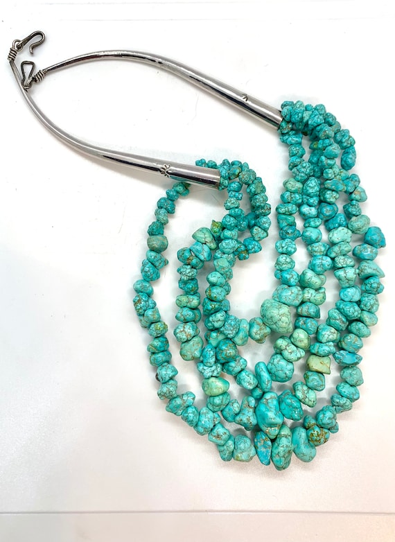 Navajo Sterling Silver Natural Blue Turquoise Nugg