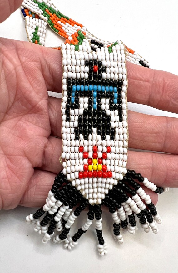 Antique Navajo Handmade Multicolored Seed Bead Th… - image 2