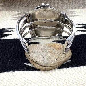 Valentino Matilda Banteah Zuni Sterling Silver Dry Creek Turquoise Cuff Bracelet 6 7/8", Zuni Cuff, Turquoise Cuff, Native American Cuff image 4