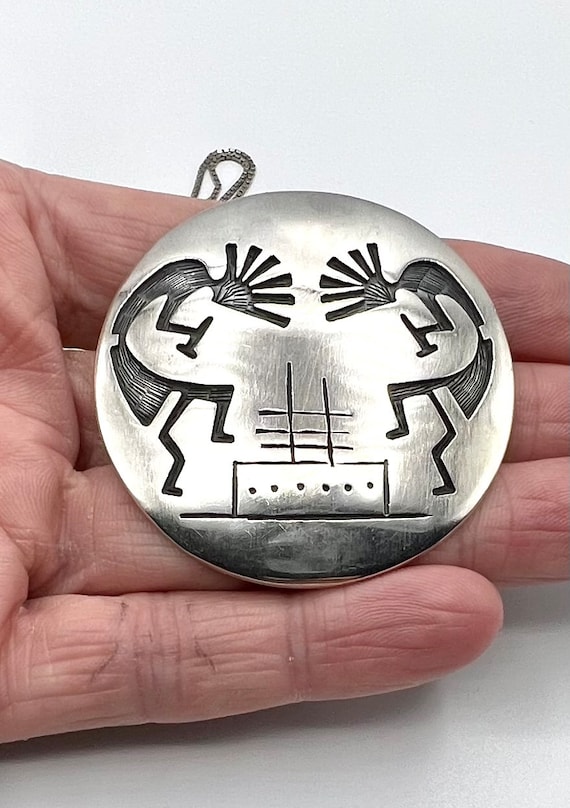 Vintage Hopi Handmade Sterling Silver Kokopelli O… - image 1