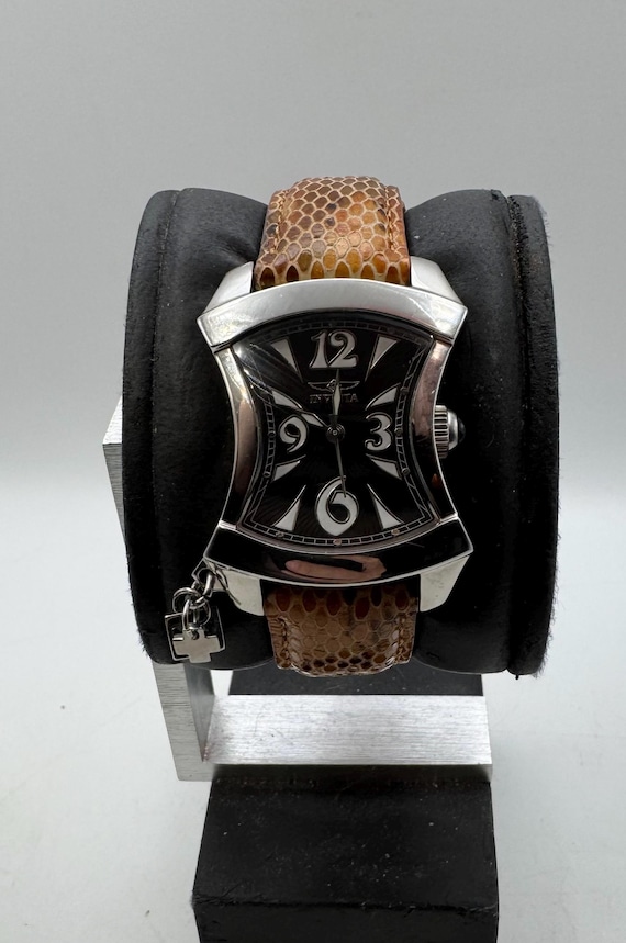 Rare Invicta Swiss Made Silver Brown Snakeskin Leathe… - Gem