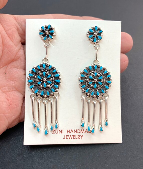 Tricia Leekya Signed Zuni Sterling Silver Turquois