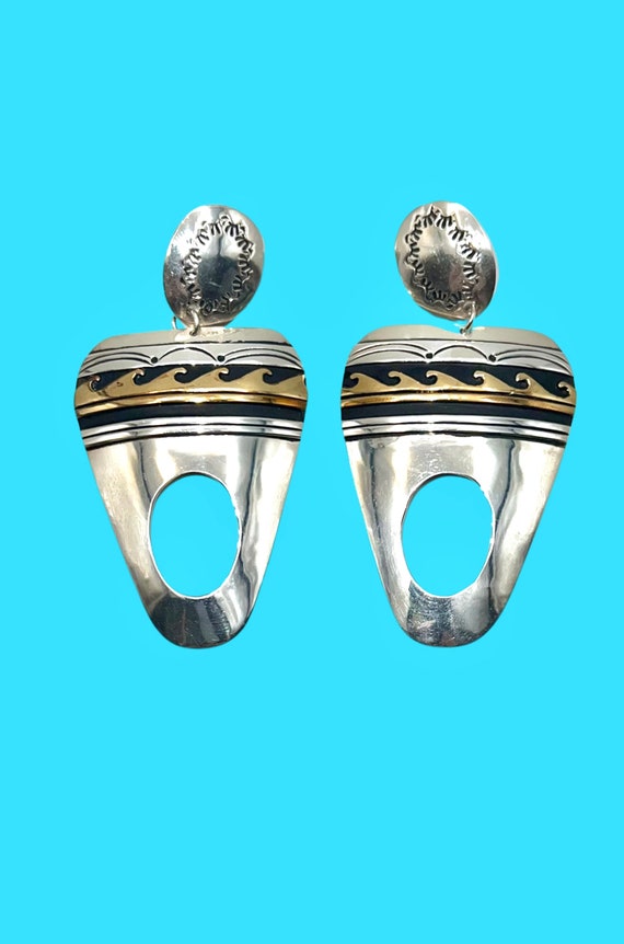 Tommy Singer Signed Navajo Sterling Silver Gold Tw