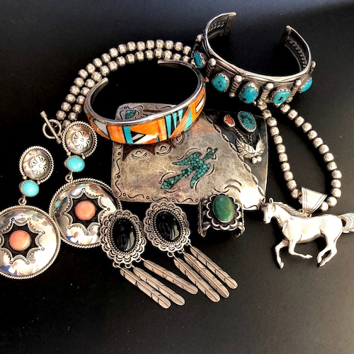 Ruddell Nancy Laconsello Zuni Sterling Multi Stone Mosaic Inlay Belt Buckle Ruddell Nancy Laconsello Zuni Sterling Multi Stone Mosaic  main image 4