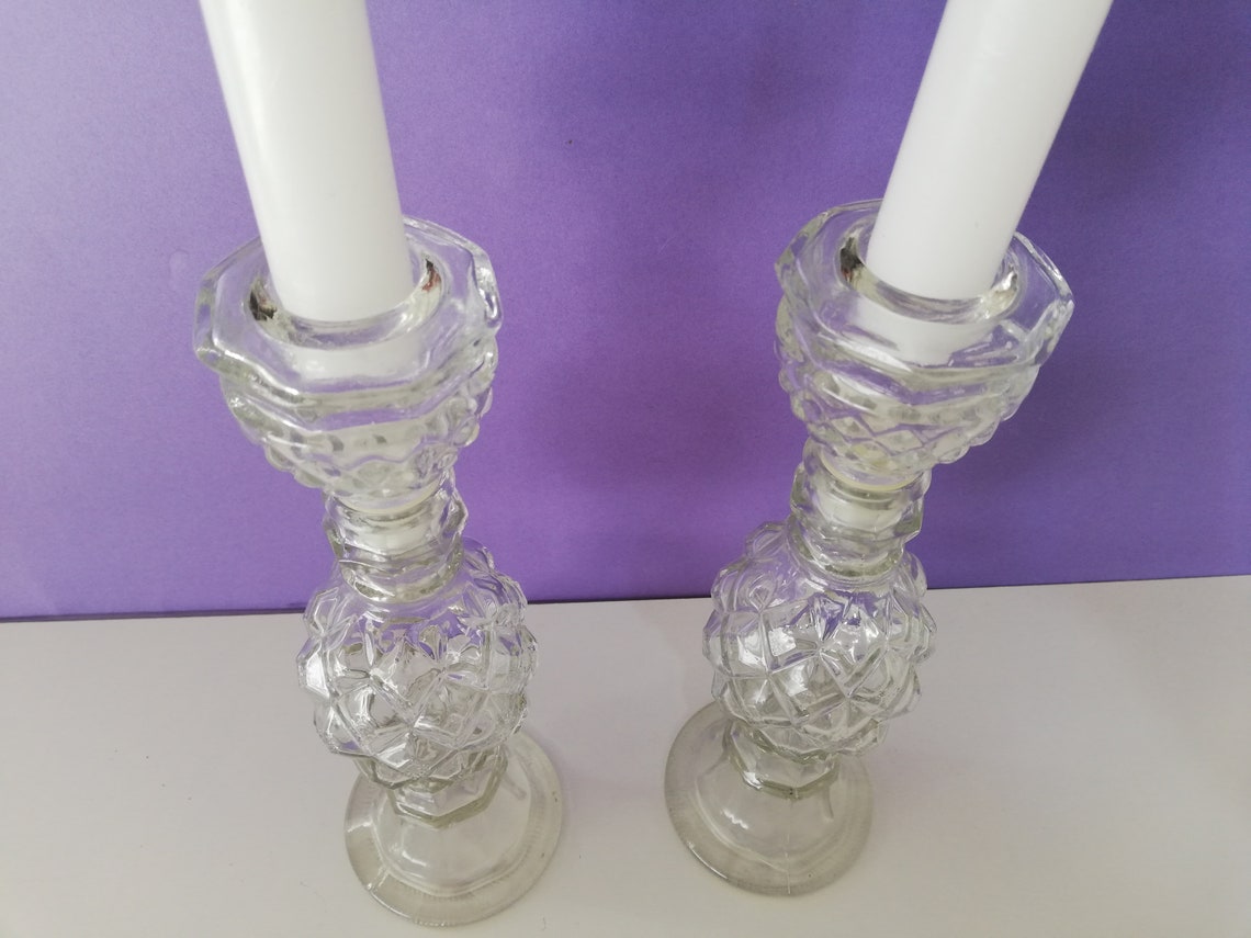 Vintage Avon Candlestick Bottles Glass Candle holders Avon Etsy