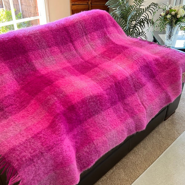 Vintage Onkaparinga Australian Mohair Blanket - Mohair Throw Over Pure Wool Knee Rug - Woollen Blanket - Freshly Laundered - Beautiful!