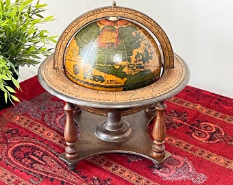 Vintage Italian Zona Torrida Globe - Astrology Zodiac Globe - 27cm Tall - Desktop Globe - Made Italy Spinning Globe - Olde World Map