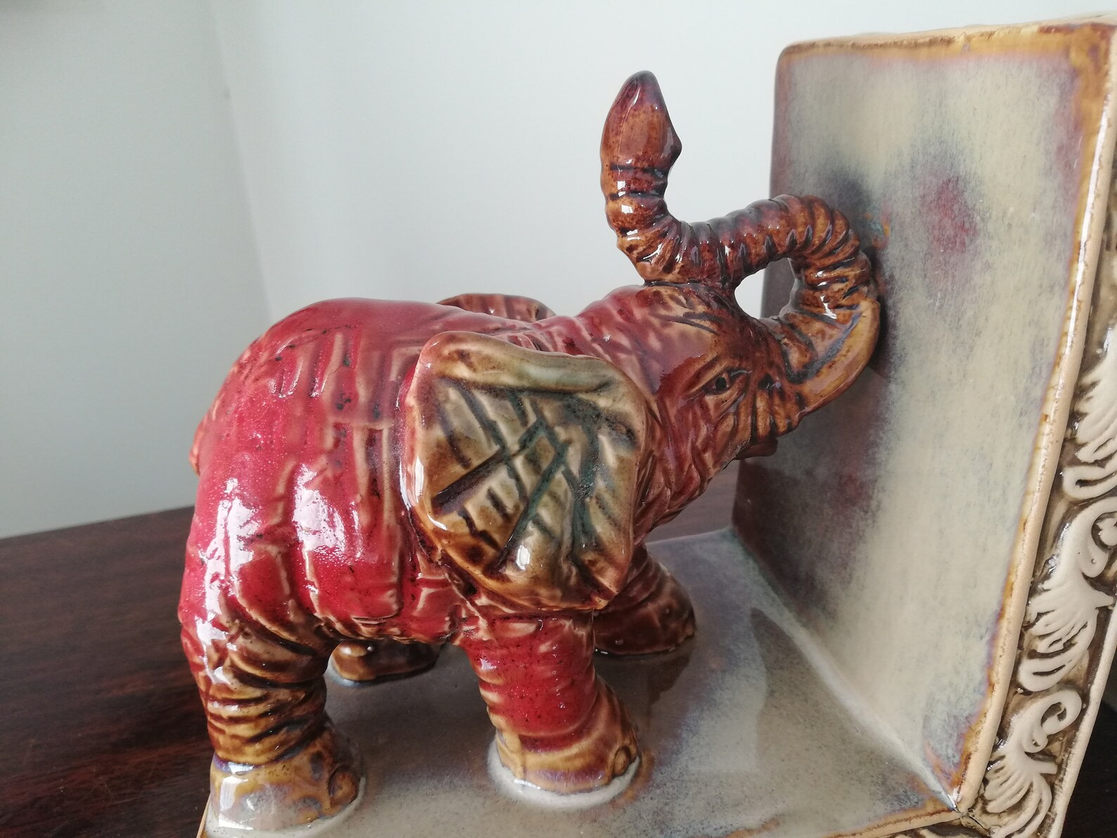 Vintage Ceramic Bookends Pair Ceramic Elephant Bookends Etsy