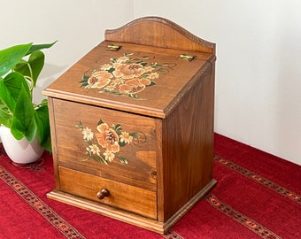 Vintage Wooden Storage Caddy - Wooden Letter Holder - Wooden Desk Organiser - Writing Caddy - Writer’s Station -Wooden Storage Box Craft Box