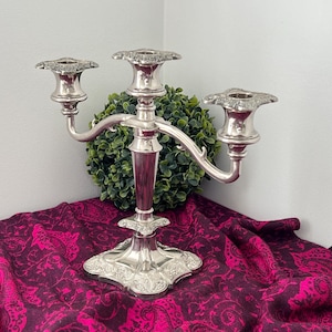 Vintage IANTHE Silver Plated Candelabra -Silver Candle holder ~Silver Candlestick Mid Century Table Centrepiece Vintage Home Vintage Wedding