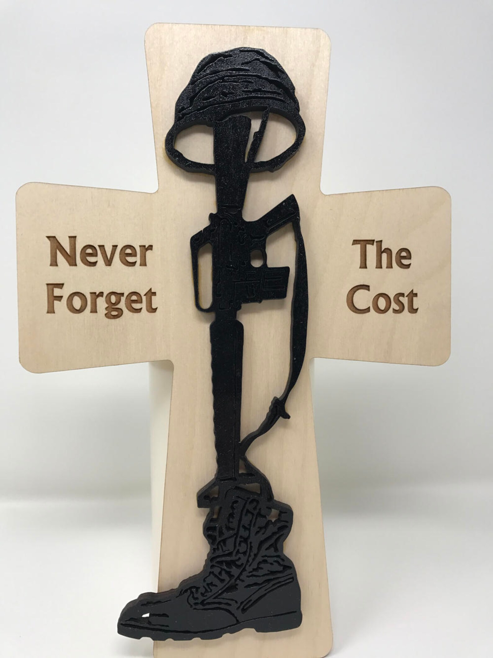 Fallen Soldier Helmet Rifle and Boots Cross Etsy