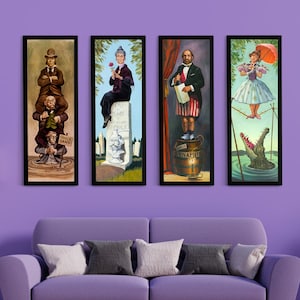 SET OF 4! Haunted Mansion Stretching Room Portraits