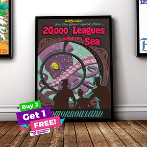 20,000 Leagues Under The Sea Vintage Disney Parks Poster | Disney World OR DISNEYLAND
