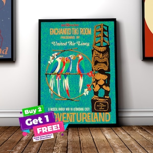 Enchanted Tiki Room Vintage Disney Parks Poster | Disney World OR Disneyland