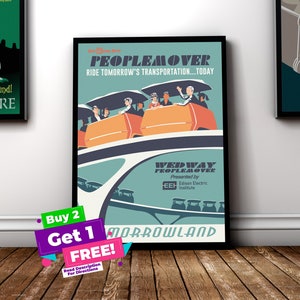 Peoplemover / TTA / WEDWAY Poster vintage dei parchi Disney