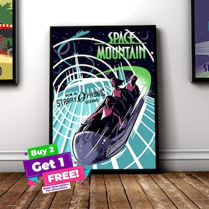 Space Mountain Vintage Disney Parks Poster