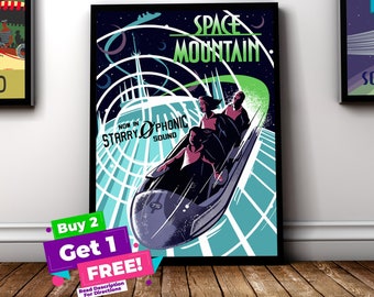 Space Mountain Vintage Disney Parks Poster