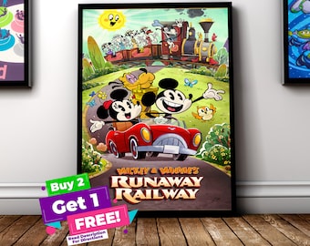 Póster de los parques Disney: Mickey y Minnie: El ferrocarril en marcha
