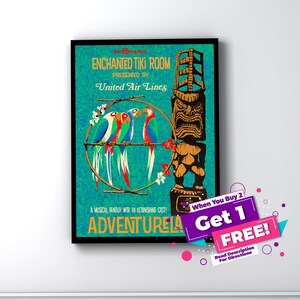 Enchanted Tiki Room Vintage Disney Parks Poster Disney World OR Disneyland image 2