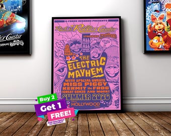 Póster de la gira "Muppets Rock'n'Rollercoaster Electric Mayhem" / Estudios de Hollywood de Disney World
