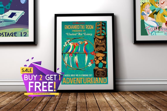 Wdw Enchanted Tiki Room Vintage Disney World Poster