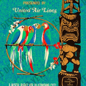 Enchanted Tiki Room Vintage Disney Parks Poster Disney World OR Disneyland image 3