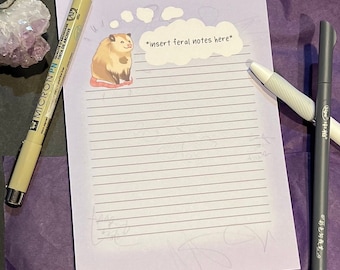 Chonky Feral Possum Notepad| Cute Possum To Do List Notepad, Animal Stationery, Notetaking Office Possum School Supplies, Possum Stationery
