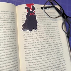 Mothman Magnetic Bookmark | Cute Cryptid Halloween Bookmark, Aesthetic Bookmark, Moth Bookmark, Spooky Cute Magnet Bookmark, Cryptozoology