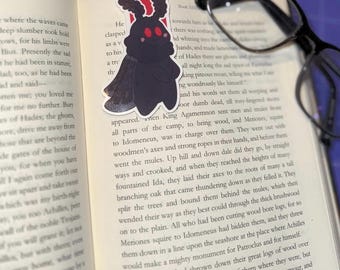 Mothman Magnetic Bookmark | Cute Cryptid Halloween Bookmark, Aesthetic Bookmark, Moth Bookmark, Spooky Cute Magnet Bookmark, Cryptozoology
