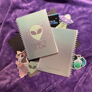 Dizzy Space Alien Reusable Sticker Book | Sticker Collection Book, Sticker Storage Book, Sticker Binder, Sticker Album, Organizer, Cryptid