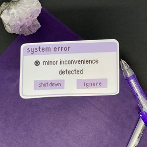 軽微な不便エラー 404 | レトロ ステッカー、コンピュータ ステッカー、Windows エラー ステッカー、ADHD ステッカー、ピクセル ステッカー、Windows ポップアップ ステッカー