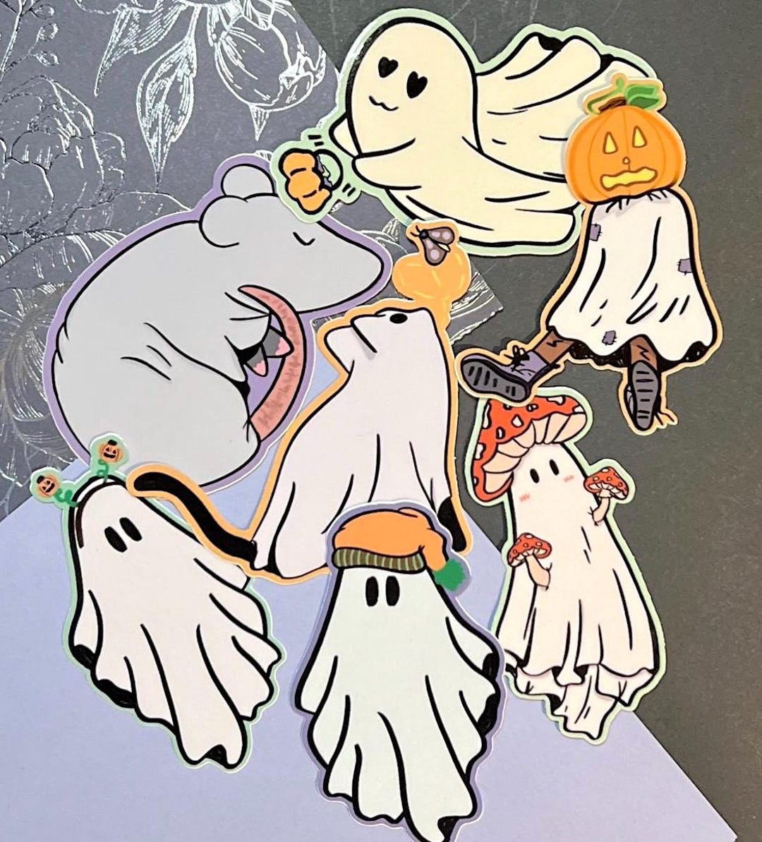 Spooky Cute Ghosts Sticker Set | Halloween Ghost Stickers, Black Cat ...
